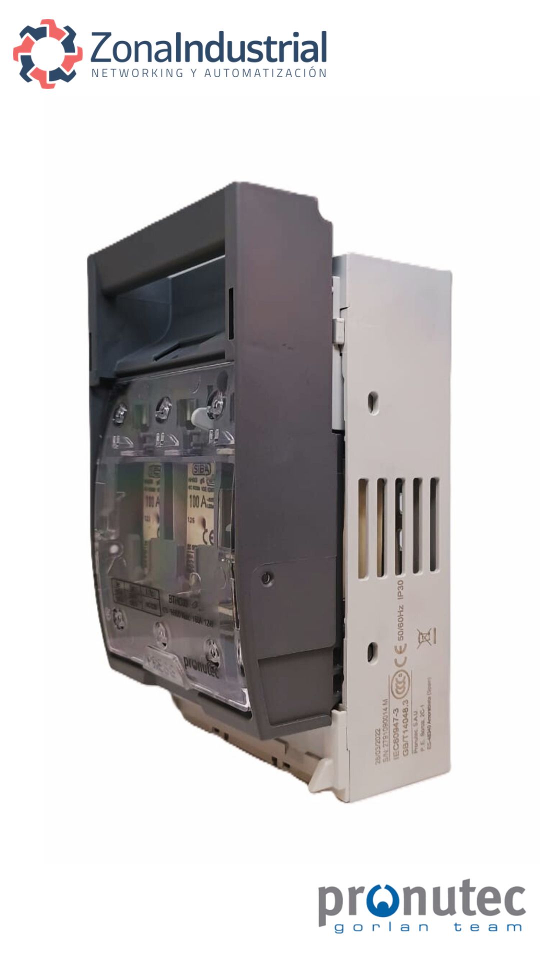 Base porta fusible desconectable en carga NH00 / NH000, 3 polos, panel, 160A 690V (Seccionador fusible)