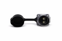 Conector Circular LP-28 Hembra 2 Pines Panel Metálico con Bloqueo y Tornillo