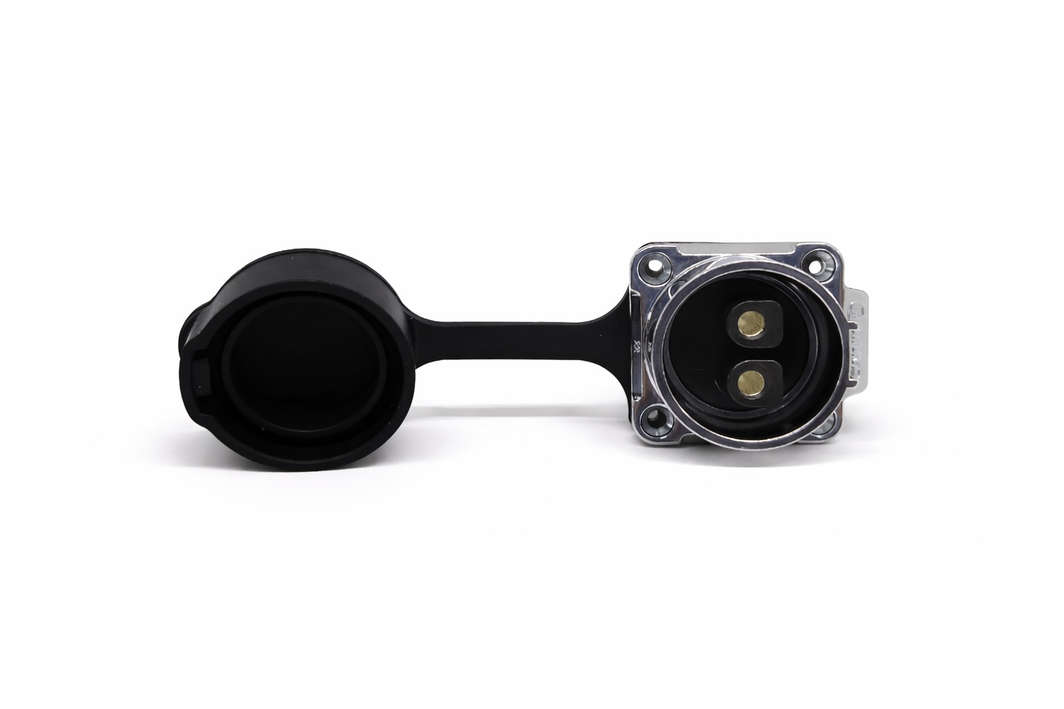 Conector Circular LP-28 Hembra 2 Pines Panel Metálico con Bloqueo y Tornillo