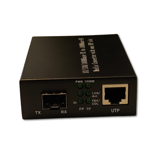 Convertidor de Medios Fibra Óptica GM-805A 10/100/1000Mbps con Slot SFP