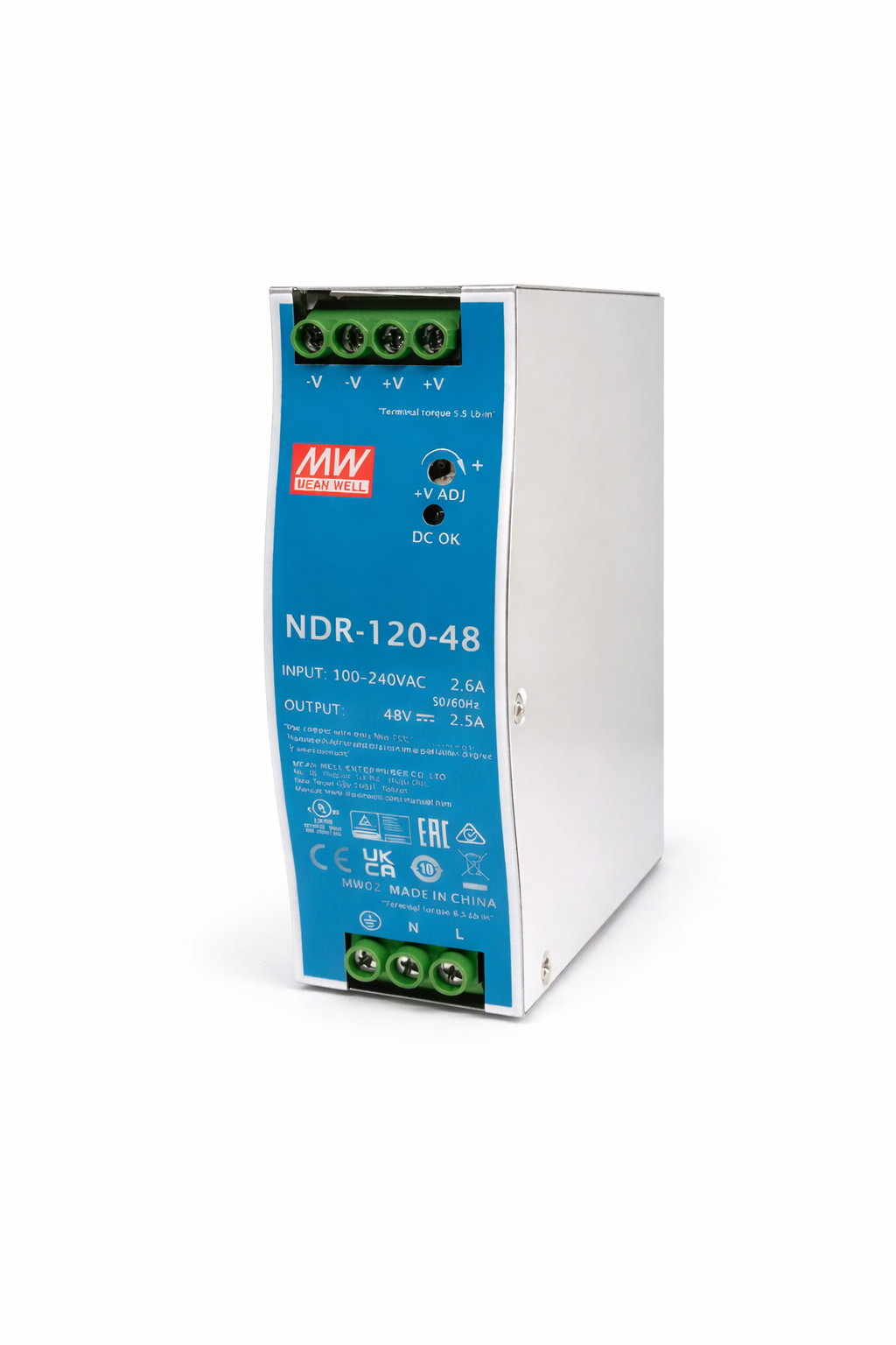 Fuente de poder Riel DIN metálica 120W NDR-120