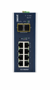 Switch Gigabit Administrado Industrial de 8 Puertos 10/100/1000T + 2 Puertos 1G/2.5G SFP (-40~75 Grados C)