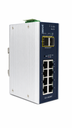 Switch Gigabit Administrado Industrial de 8 Puertos 10/100/1000T + 2 Puertos 1G/2.5G SFP (-40~75 Grados C)