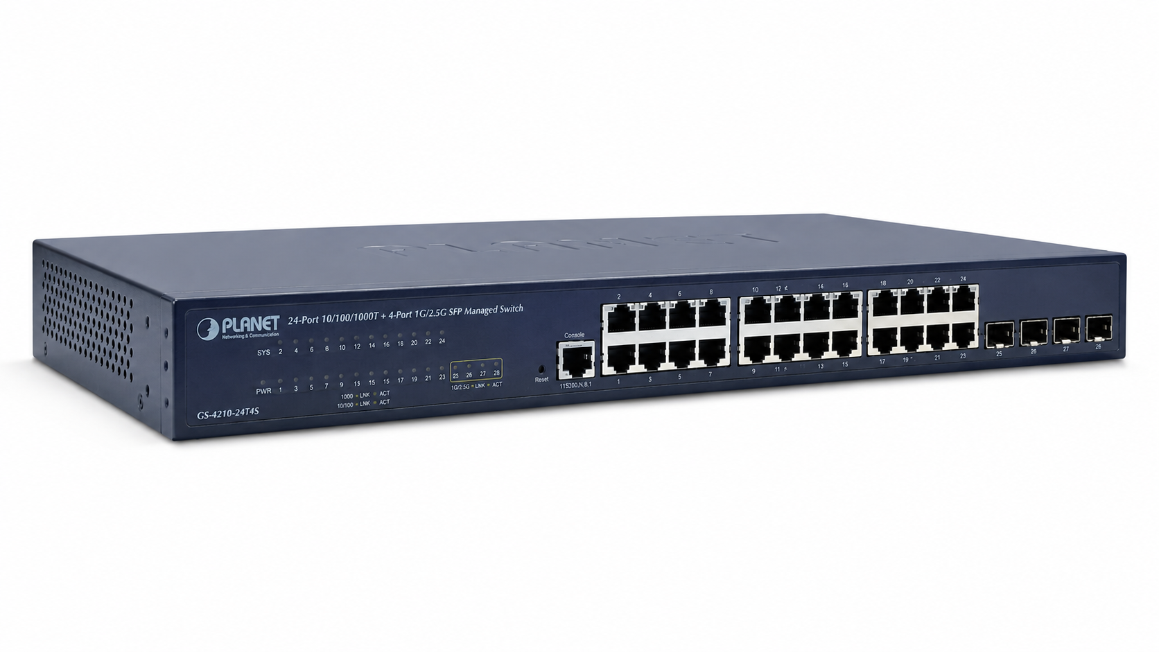 Switch Gigabit Administrado SFP de 24 Puertos 10/100/1000T + 4 Puertos 100/1000X