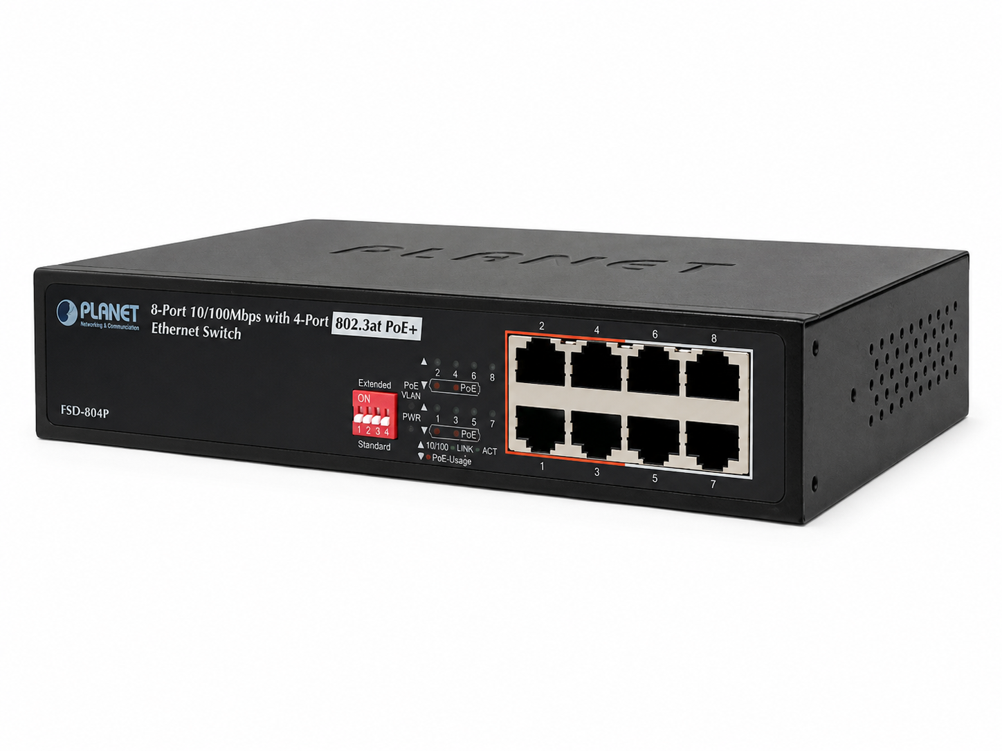 Switch 8-Port 10-100 4-Port 802.3at PoE+ Injector 60W PoE Budget (Descontinuado)