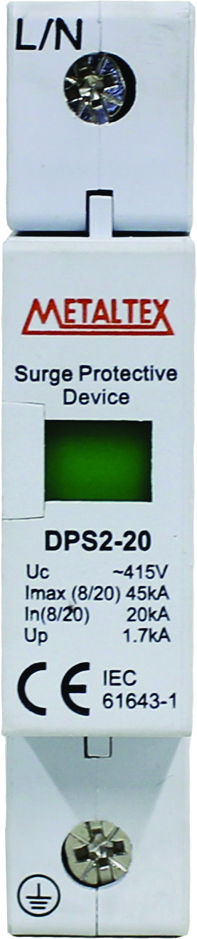 Dispositivo de protección contra sobre tensión 415VAC 20/45KA Tipo II serie DPS2