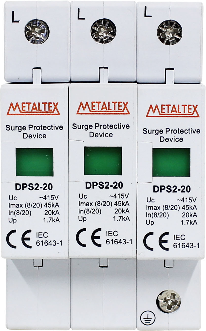 Dispositivo de protección contra sobre tensión 415VAC 20/45KA Tipo II serie DPS2