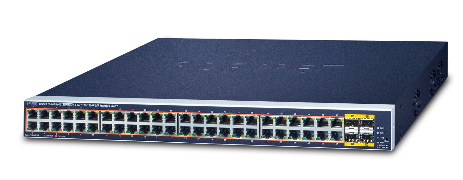 Switch Administrado SFP 100/1000BASE-X de 48 Puertos 10/100/1000T 802.3at + Switch Administrado (Descontinuado)