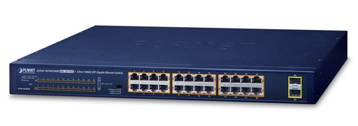 Switch Gigabit Ethernet 10/100/1000T 802.3at PoE de 24 Puertos + SFP 1000X de 2 Puertos