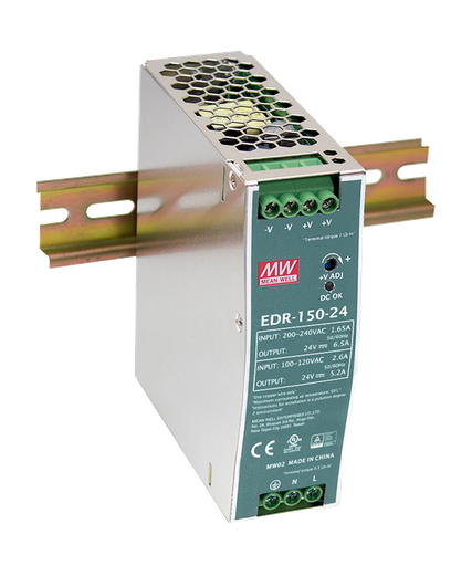 Fuente de poder Riel DIN metálica 150W EDR-150-24