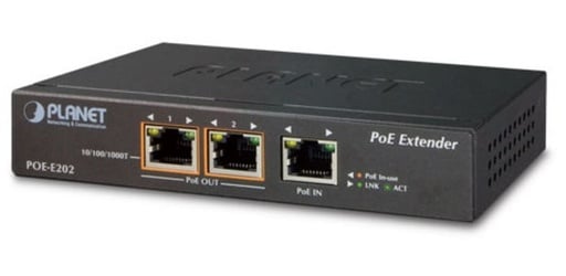 Extensor PoE Gigabit de 1 puerto 802.3at PoE+ a 2 puertos 802.3af/at