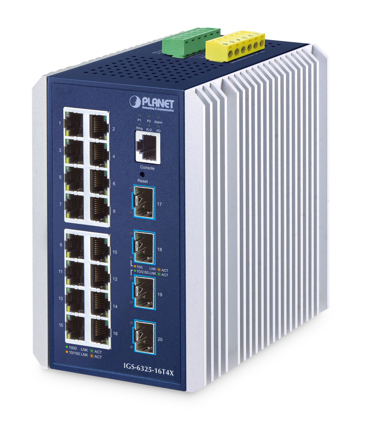 Switch Industrial L3 16 Puertos 10/100/1000BASE-T + 4 Puertos 10GBASE-X SFP + Switch Administrado