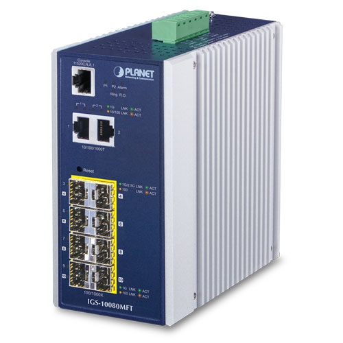 Switch Industrial Industrial de 6 Puertos 100/1000X SFP + 2 Puertos 1G/2.5G SFP + 2 Puertos 10/100/1000T Administrado