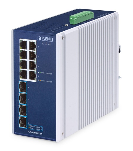 Switch Ethernet Industrial de 8 Puertos 10/100/1000T + 4 Puertos 10G SFP+