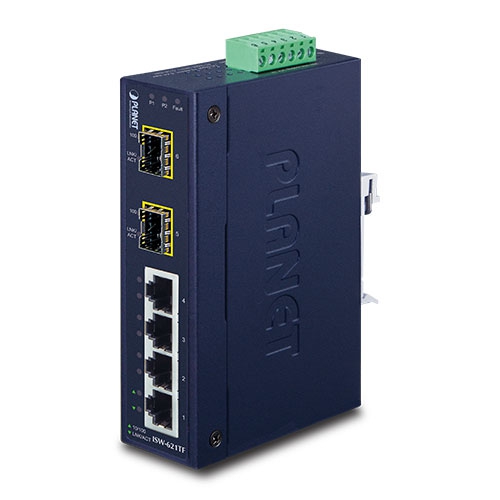 Switch Ethernet Industrial SFP 10/100Base-TX de 4 Puertos + 100Base-FX de 2 Puertos (Temperatura de Funcionamiento de -40 ~ 75 Grados C)