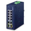 Switch Ethernet Combinado Industrial de 8 Puertos 10/100TX + 2 Puertos Gigabit TP/SFP (-40~75 Grados C)
