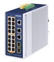 Switch Ethernet Administrado Industrial de 16 Puertos 10/100/1000T 802.3at PoE + 2 Puertos 10/100/1000T + 2 Puertos 100/1000X SFP