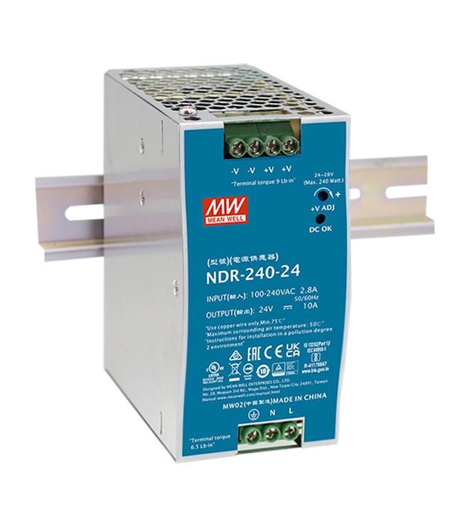 Fuente de poder Riel DIN metálica 240W NDR-240