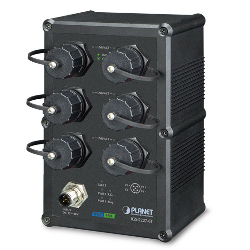 Switch Ethernet Industrial Administrado 10/100/1000T de 6 Puertos Con Clasificación IP67 (-40 ~ 75 Grados C)