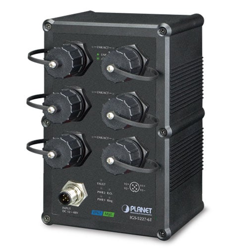Switch Ethernet Industrial Administrado 10/100/1000T de 6 Puertos Con Clasificación IP67 (-40 ~ 75 Grados C)