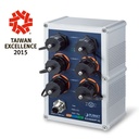 Switch Ethernet Administrado Industrial de 4 Puertos 10/100/1000T 802.3at Con Clasificación IP67 + Switch Ethernet Administrado 10/100/1000T de 2 Puertos (-40 ~ 75 Grados C)