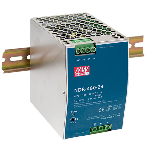 Fuente de poder Riel DIN metálica 480W NDR-480