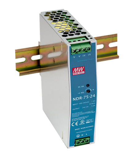 Fuente de poder Riel DIN metálica 75W NDR-75