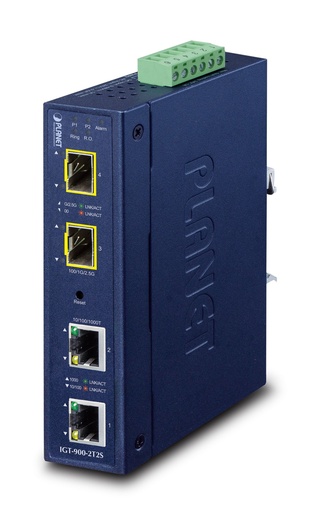Convertidor de Medios Administrado SFP Industrial de 2 Puertos 10/100/1000T + 2 Puertos 100/1000/2500X
