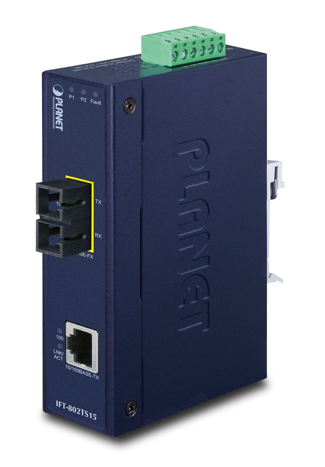 Conversor de Medios Industrial 10/100Base-TX a 100Base-FX - 15 Km
