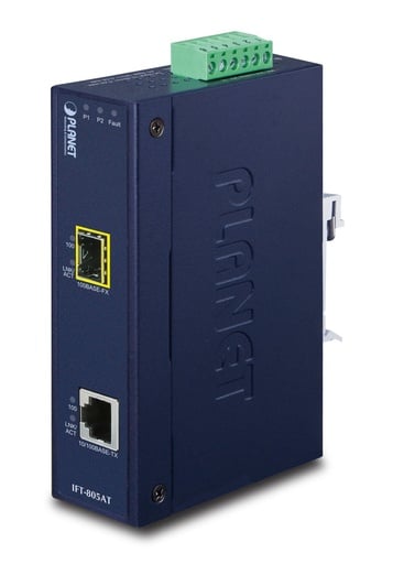 Conversor de Medios Industrial 10/100Base-TX a 100Base-FX SFP