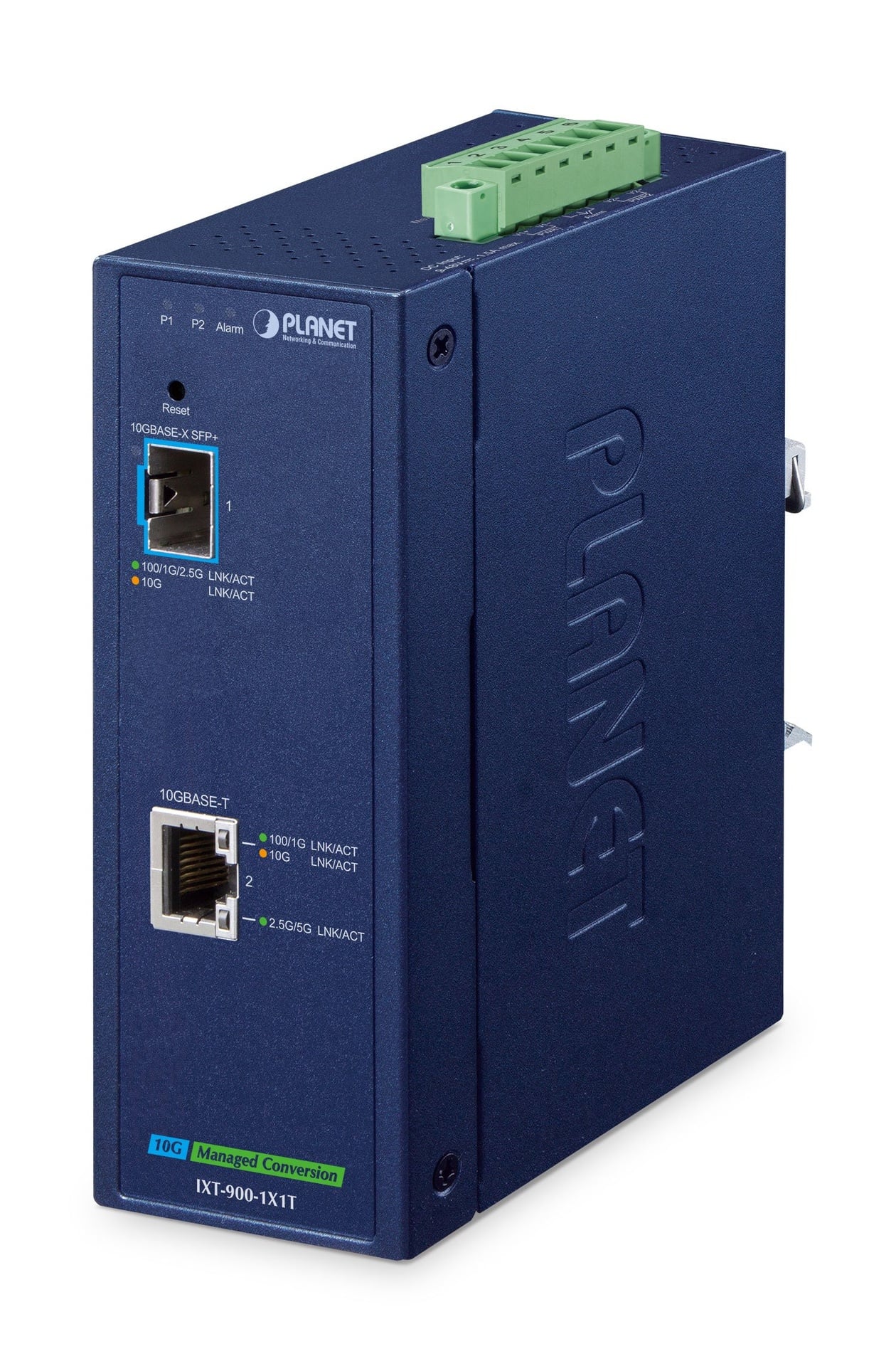 Conversor de Medios Industrial Gestionado 10G BASE-X SFP+  1-Port 10GBASE-T