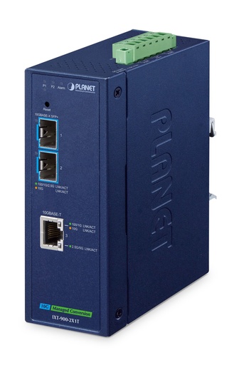 Conversor de Medios Industrial Administrado 10GBASE-X SFP+ de 2 Puertos + 10GBASE-T de 1 Puerto
