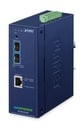 Conversor de Medios Industrial Gestionado 10GBASE-X SFP+ de 2 Puertos + 10GBASE-T PoE PD de 1 Puerto