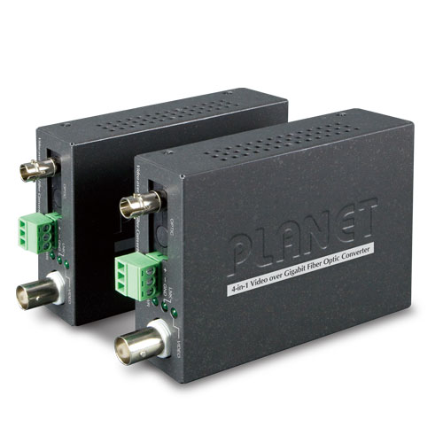Kit de paquete de vídeo a través de fibra 20km Gigabit 4 en 1 de 1 canal (VF-101G-T + VF-101G-R)