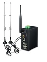 Puerta de Enlace Inalámbrica Celular Industrial 4G LTE con 5 Puertos 10/100/1000T (2 Ranuras Para Tarjetas SIM de Módulo, 802.11ac, 1 RS232/RS485, DI/DO, -35~75 Grados C, Banda LTE B2/B4/B12)
