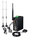 Puerta de Enlace Inalámbrica Celular Industrial 4G LTE con 5 Puertos 10/100/1000T (2 Ranuras para Tarjetas SIM de Módulo, 802.11ac, GPS, 1 RS232/RS485, DI/DO, -35~75 Grados C, Banda LTE B2/B4/B12 )