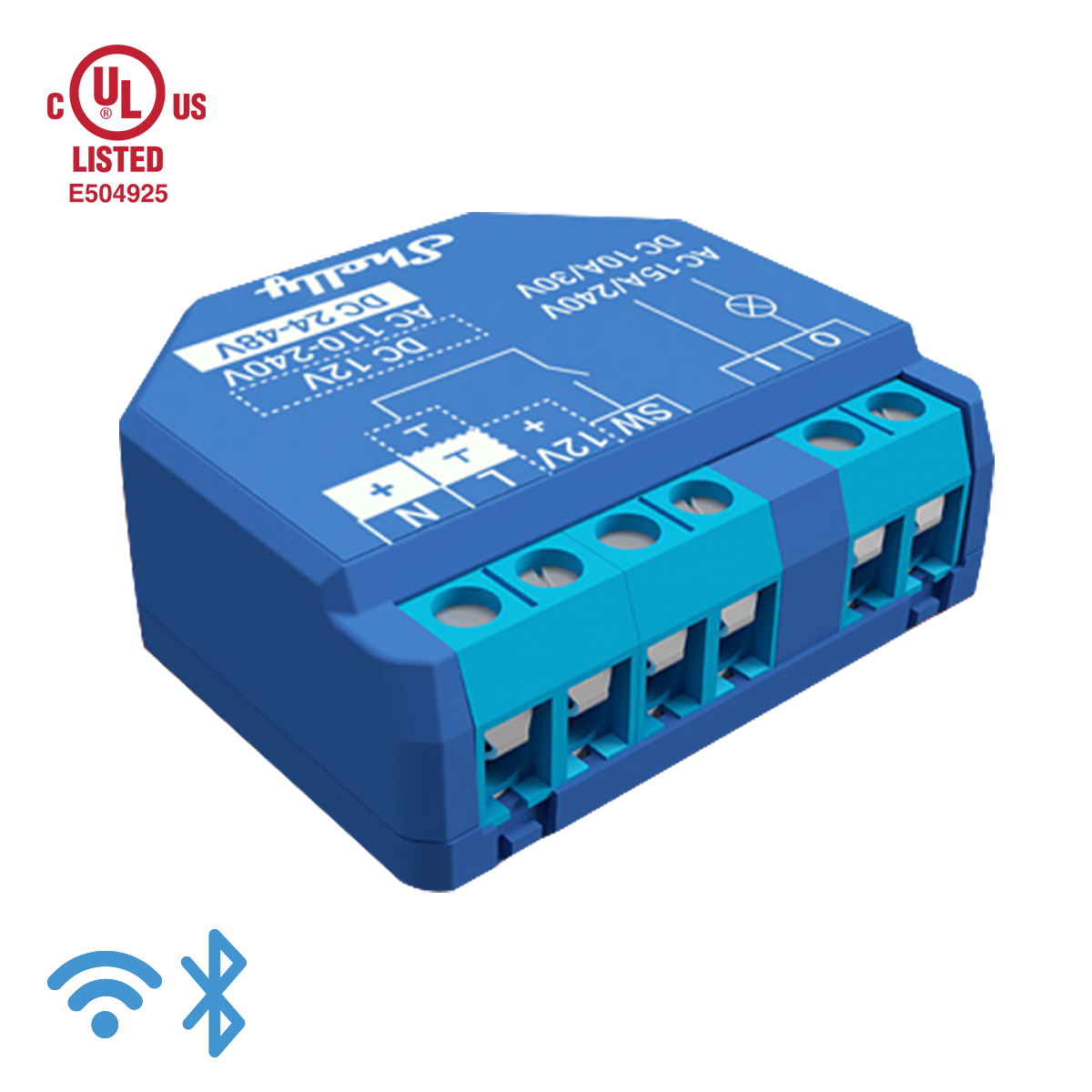 Relé inteligente operado por WiFi, 1 canal 15A con contactos secos (Descontinuado)