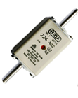 Fusible tipo cuchilla marca SIBA, 690VAC, curva gG, tamaño NH1
