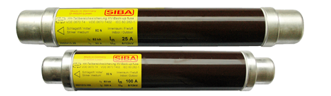 Fusible media tensión SIBA (Alemania), 10/24 kV, e=442 mm, tipo backup, con percutor