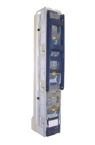 Base portafusible vertical NH-2 400A max. para Busbar 185mm, desconexión tripolar, 2 ASAS, M12/BI ILF TC, Marca Pronutec (España) Serie BTVC