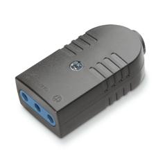 ENCHUFE HEMBRA VOLANTE 2P+T 10A  220- 250V AC  NEGROLIBRE DE HALOGENO