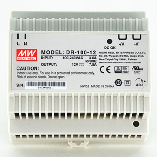 Fuente de Poder riel DIN 12V 7.5A 90W