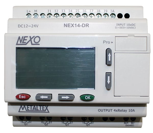 Mini PLC Nexo 10 Entradas (6ED/IA y 4ED), 4 Salidas Relé, 12-24VCC