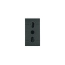 MOD.ENCHUFE BIVALENTE ALVEOLOS PROTEGIDOS 2P+T 10A /16A 220- 250V AC GRIS OSCURO