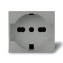 MOD. ENCHUFE SCHUKO 2P+T 10A/16A 220-250V gris claro