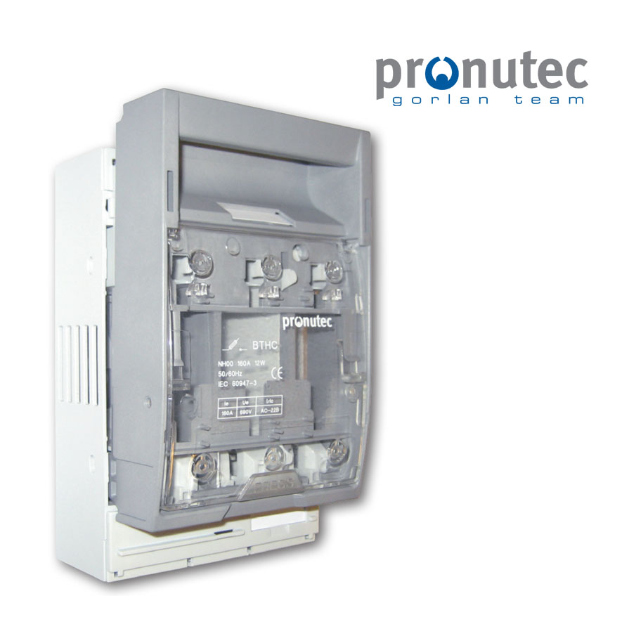 Base porta fusible desconectable en carga NH00 / NH000, 3 polos, panel, 160A 690V AC / 440VDC (Seccionador fusible)