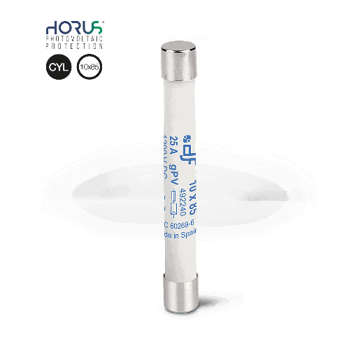 Fusible 10x85 mm curva gPV 1500V DC para aplicaciones fotovoltaicas marca DF Electric
