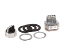 Selector Switch, 3 Position, 30mm, Knob, Black with White Insert, Spring Return from Both