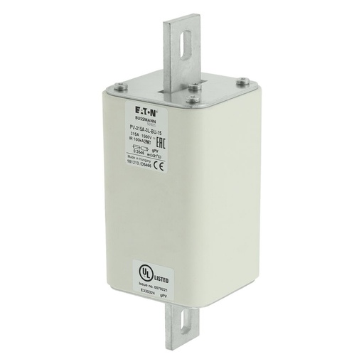 Fusible Bussmann 315A, curva gPV, tamaño 3L, 1500VDC, bolted connections