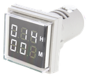 Indicador Digital Horas y Minutos, 220/380VCA, 22mm, cuadrado, color Blanco